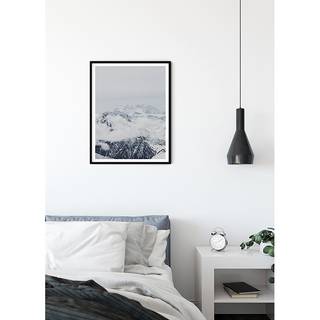 Tableau déco Mountains Clouds Papier - Noir / Blanc