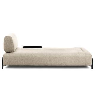 Sofa Matt (3-Sitzer) Flachgewebe Badra: Beige - Tablett