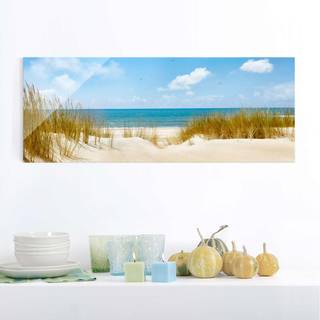 Glasbild Strand an der Nordsee Beige - 80 x 30 x 0,4 cm - 80 x 30 cm