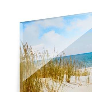 Glasbild Strand an der Nordsee Beige - 80 x 30 x 0,4 cm - 80 x 30 cm