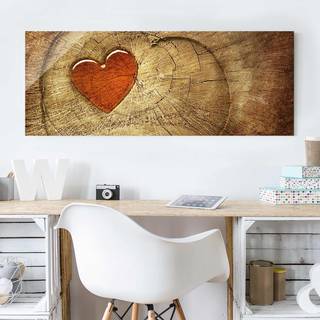 Quadro di vetro Natural Love Marrone - 125 x 50 x 0,4 cm - 125 x 50 cm