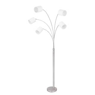 Staande lamp Ava IV Zilver - Beige - Metaal - Textiel - 84 x 204 x 130 cm