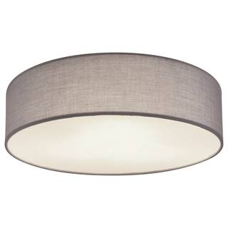 Plafondlamp Sanna I Wit - Grijs - Metaal - Plastic - Textiel - Hoogte: 10 cm