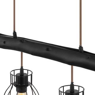 Hanglamp Mina IV Zwart - Metaal - Massief hout - 83 x 140 x 14 cm