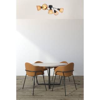 Lampada da soffitto Wenna Massello di bambù / Ferro - 5 punti luce