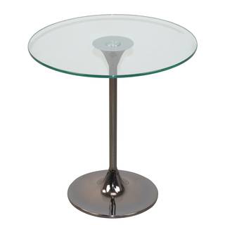 Beistelltisch Evansville Glas / Metall - Schwarz / Nickel