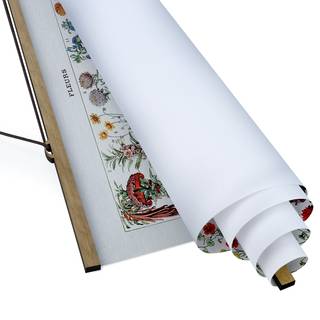 Quadro di tessuto Fiori IV Tessuto. Legno massello - Multicolore - 100cm x 133,5cm x 0,3cm - 100 x 134 cm