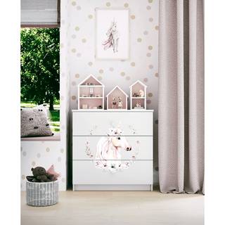 Comò Babydreams Unicorno II Bianco - Materiale a base lignea - 81 x 81 x 41 cm