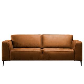 Sofa Chaides (3-Sitzer) Antiklederlook - Mischgewebe Bulan: Cognac - Breite: 228 cm