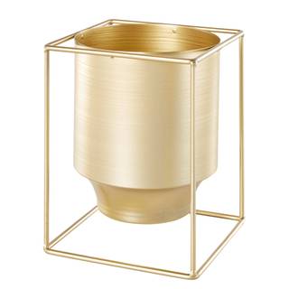 Deko-Übertopf Cube Eisen - Gold