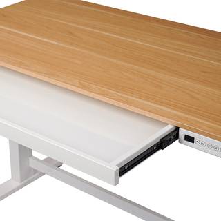 Schreibtisch Eroll Höhenverstellbar - Eiche Dekor / Weiß