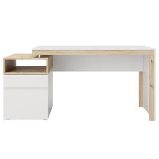 Bureau Sirka wit/knoestige eikenhouten look