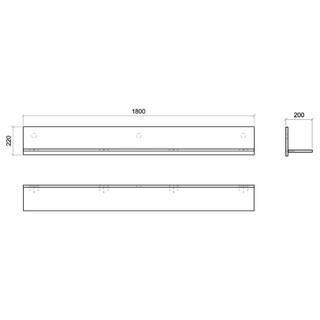 Wandboard Mantador Grau - Breite: 180 cm