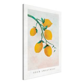 Quadro Sour Sweetness Materiale a base di legno e lino - Grigio / Giallo