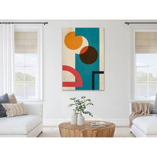 Wandbild Hidden Shape Holzwerkstoff & Leinen - Mehrfarbig