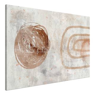 Quadro Pastel Sun Materiali a base di legno - Grigio / Beige - 90 x 60 cm
