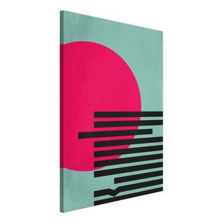 Wandbild Pink Sun Holzwerkstoff & Leinen - Mehrfarbig