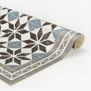 Vloerkleed vinyl Matteo Tegels III vinyl - blauw - 90 x 135 cm