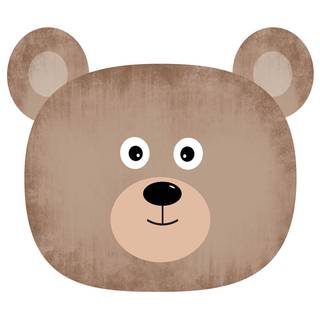 Kindertischset Bär (2er-Set) Vinyl - Braun