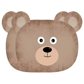 Kindertischset Bär (2er-Set) Vinyl - Braun
