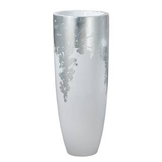 Plantenbak Konus fiberglas - zilverkleurig - 39cm x 100cm x 39cm - Hoogte: 100 cm