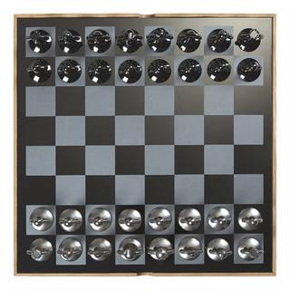 Schach-Set Natural Zinn / Eisen - Natura - 35,255cm x 5,715cm x 35,56cm