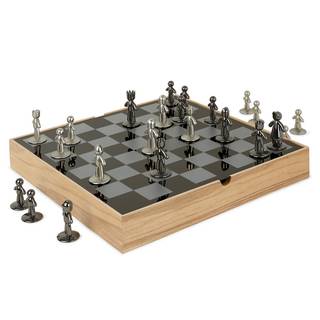 Schach-Set Natural Zinn / Eisen - Natura - 35,255cm x 5,715cm x 35,56cm