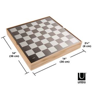 Schach-Set Natural Zinn / Eisen - Natura - 35,255cm x 5,715cm x 35,56cm
