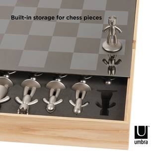 Schach-Set Natural Zinn / Eisen - Natura - 35,255cm x 5,715cm x 35,56cm