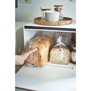 Contenitore per il pane Tosca Acciaio / Frassino - Bianco