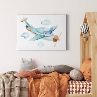 Leinwandbild Plane Polyester PVC / Fichtenholz - Grau / Braun