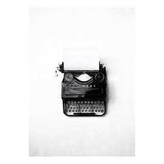 Canvas Typewriter Poliestere PVC / Legno di abete rosso - Grigio / Nero