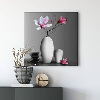 Canvas Floral Magnolia Poliestere PVC / Legno di abete rosso - Rosa / 0