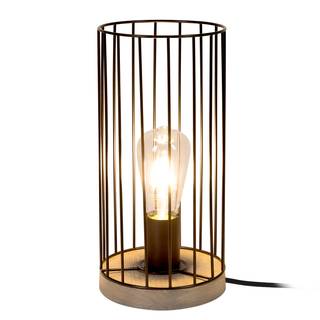 Lampe Timeo I Acier / Chêne massif - 1 ampoule