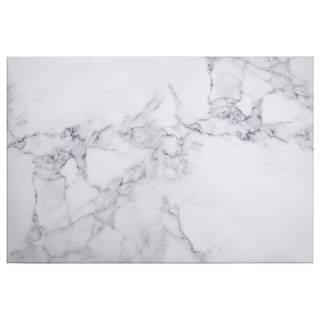 Leinwandbild White Marble Polyester PVC / Fichtenholz - Weiß / Grau