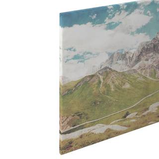 Canvas Dolomiti Poliestere PVC / Legno di abete rosso - Grigio / Verde