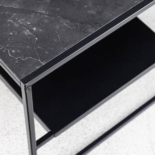 Tavolino da salotto Zap II Effetto marmo nero / Nero