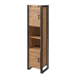 Hochschrank Manchester IV Akazie massiv / Metall - Akazie / Anthrazit