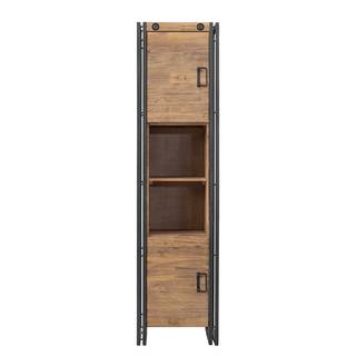 Hochschrank Manchester IV Akazie massiv / Metall - Akazie / Anthrazit