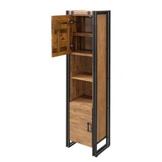 Hochschrank Manchester IV Akazie massiv / Metall - Akazie / Anthrazit