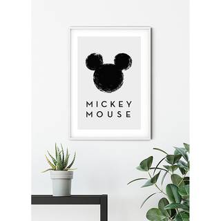 Afbeelding Mickey Mouse Silhouette zwart/wit - papier - 50 cm x 70 cm