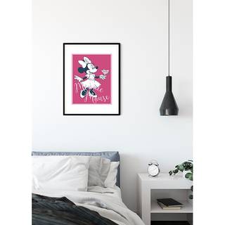 Wandbild Minnie Mouse Girlie Rot / Weiß - Papier - 50 cm x 70 cm