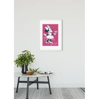 Wandbild Minnie Mouse Girlie Rot / Weiß - Papier - 50 cm x 70 cm