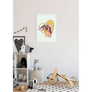 Wandbild Aurora und Owl Mehrfarbig - Papier - 50 cm x 70 cm