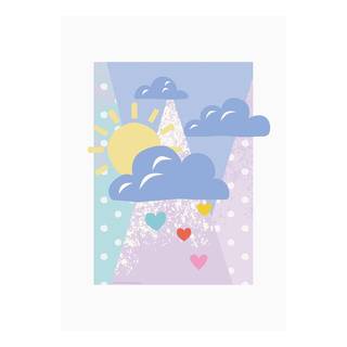 Tableau déco Winnie Pooh Clouds Multicolore - Papier - 50 x 70 cm