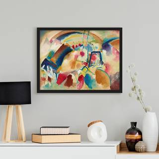 Afbeelding Kandinsky Landschap Kerk V papier/grenenhout - meerdere kleuren