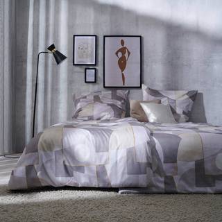Copripiumino e federa James Cotone - Grigio - 135 x 200 cm + cuscino 80 x 80 cm