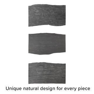 Massiver Baumkanten-Esstisch KAPRA Akazie Grau - 160 x 80 cm - Vintage Metall - Trapezförmig - Tischplattenstärke: 5 cm
