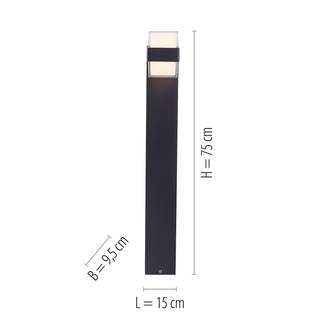 LED-padverlichting Cara polyethyleen / ijzer - 2 lichtbronnen
