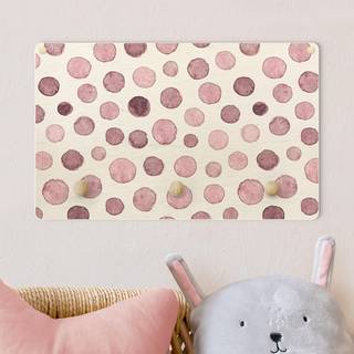 Kinderkapstok Aquarel Bolletjes Oud pink